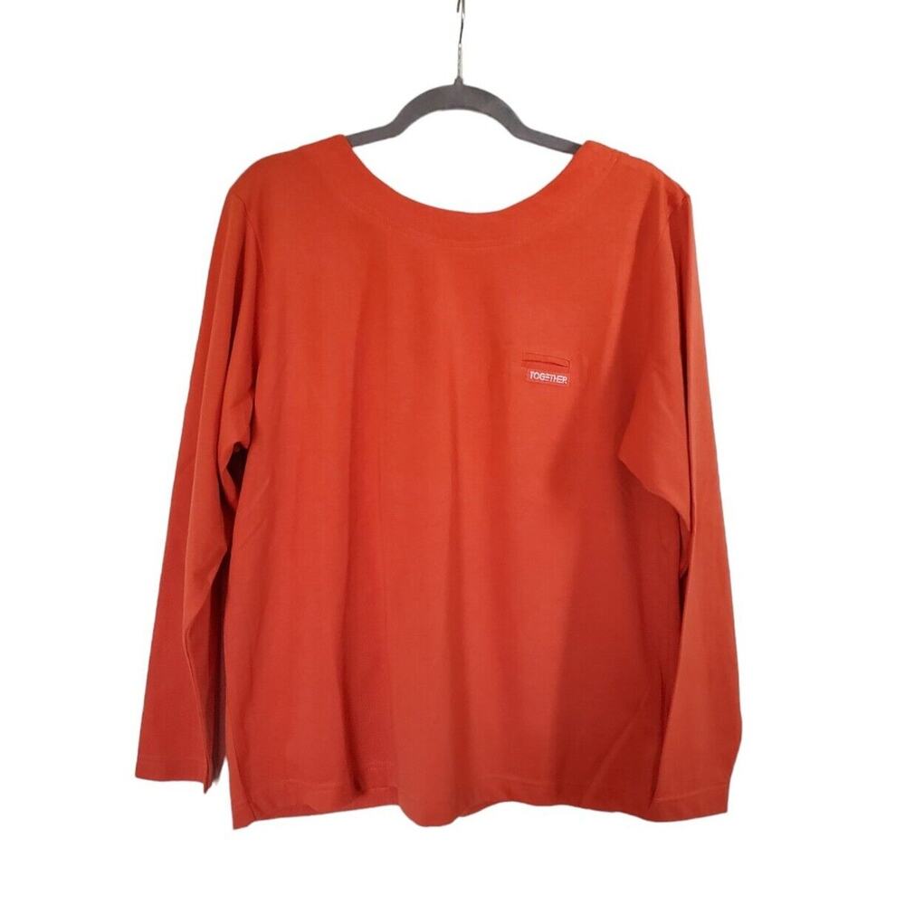 Vintage Together! Orange Long Sleeve T-Shirt, NWT Deadstock Women's Size Large